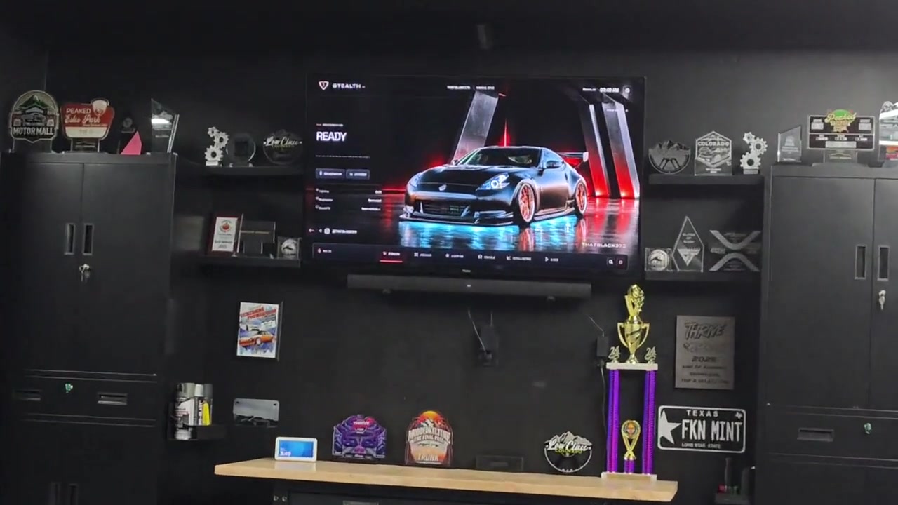 Stealth’s car interface on the garage’s external display