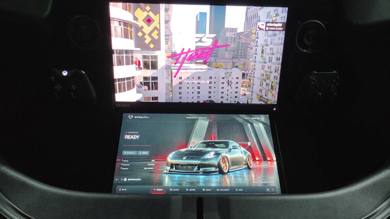 Xbox and Stealth displays in the actual trunk installation